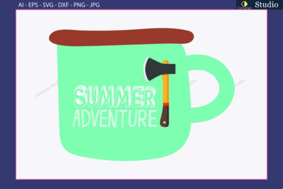 Camping Cup Label Summer Adventure Graphics & Icons Review