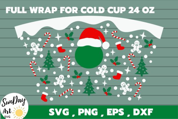 Christmas Cold Cup Decal, Christmas Wrap: Tumbler Wraps Graphics