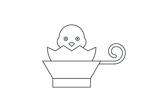 Easter Flat Illustration Cup Colorless: Free Graphics