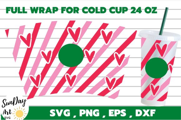 Full Wrap Valentine Heart Cold Cup 24 Oz – Graphics & Tumbler Wraps
