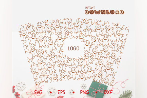 Gingerbread Cookies Design for 24oz Cold Cup Graphics