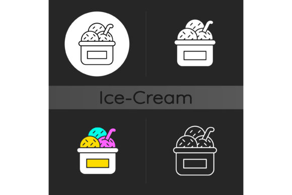 Ice Cream in Cup Dark Theme Icon: Brand Graphics Review
