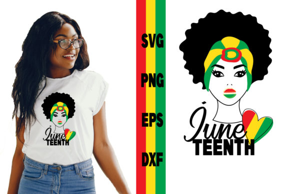 Juneteenth SVG: Messy Bun Afro Woman Graphics for Crafts