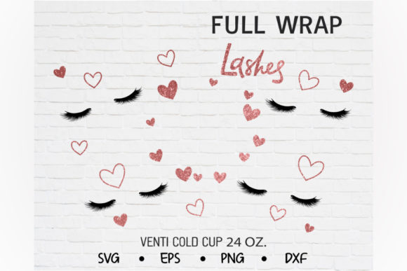 Lashes and Heart Design for the Venti Cup