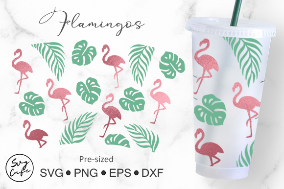 No Hole 24oz Venti Cold Cup Flamingos: Crafts Graphic Review