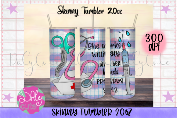 Nurse 20oz Skinny Tumbler Graphics for Print Templates