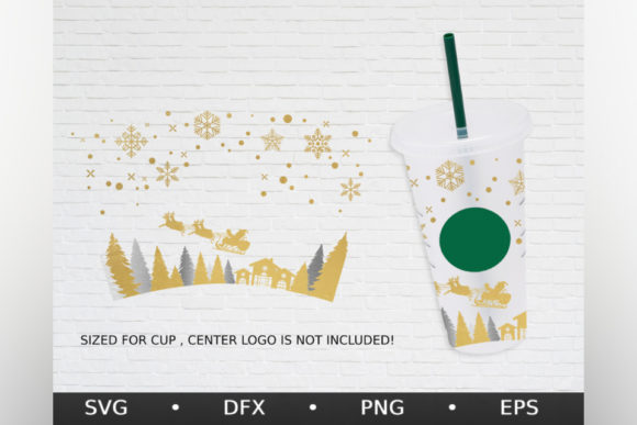 Santa Christmas Cold Cup Graphics for Festive Crafting