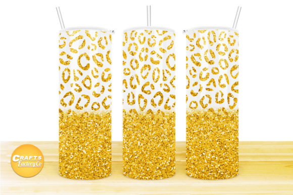 Skinny Tumbler Sublimation Gold Glitter