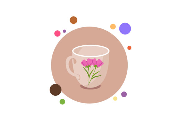 Spring Cup Flowers Circle Bubbles Icon: Embroidery Review