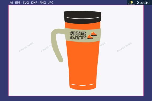 Tumbler Camping Sticker Summer Adventure: Icons & Graphics